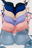 Women's Full Cover 3hooks underwire Push-ups Bras-Pack of 6
