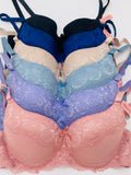 Women's Full Cover 3hooks underwire Push-ups Bras-Pack of 6