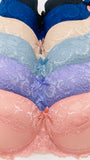Women's Full Cover 3hooks underwire Push-ups Bras-Pack of 6