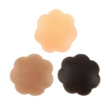6 pairs Nipple Cover Silicone Petal Adhesive Reusable Black+Mocha+Beige One Size Fullness